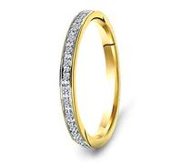 MIORE anillo de eternidad para mujer en oro amarillo de 9 kt 375 con diamantes de 0,05 quilates