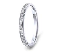 MIORE anillo de eternidad para mujer en oro blanco de 9 kt 375 con diamantes de 0,05 quilates