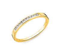 Miore - Anillo de eternidad para mujer, oro amarillo de 9 quilates, oro 375 con diamantes brillantes de 0,10 quilates, Oro, Diamante