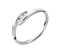 Miore - Anillo de oro blanco con diamante (.1), talla M