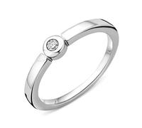 Miore Anillo de Plata de Ley 925 con Diamantes Redondos para Mujer, 50 cm, Plata, Diamante