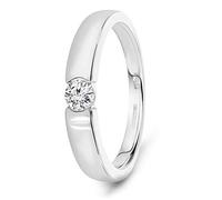 MIORE anillo-solitario de compromiso oro blanco 14 kt 585 con diamante talla brillante 0,13 ct
