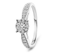 MIORE anillo sortija de compromiso para mujer oro blanco 9kt 375 con diamantes talla brillante 0,30 ct