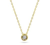 Miore Cadena de mujer de 0,04 quilates con colgante de diamante solitario, collar de oro amarillo de 9 quilates/375, longitud de 45 cm, joya con diamante brillante