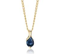 MIORE, Colgante Mujer en Oro Amarillo 9K 375 con Zafiro en Forma de Pera, Colgante de Oro Auténtico con Piedra Azul, Joyería Sofisticada para Mujer presentada en Estuche de Regalo