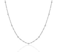 MIORE Collar Mujer, Cadena Plata 925 sin Colgante, Collar Fantasía, 44cm Cadena Plata Mujer, Joyería Hipoalergénica para Ella, Hecha a Mano en Italia, Joyas con Joyero