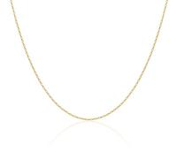 MIORE Collar Mujer Plata 925 Chapado en Oro 18 Quilates, 46cm Cadena Plata Mujer/Hombre, Cadena Ancla, Collar sin Colgante, Joyería Hipoalergénica Hecha a Mano en Italia, Joyas con Joyero