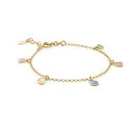 MIORE Collar Mujer Plata de Ley 925 Bañado en Oro 18 Quilates con Colgante de Corazón, Cadena Ancla 1,6 mm ajustable 17-19 cm, Cierre de Mosquetón, Fabricado en Italia, Entregado en Joyero