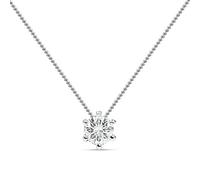 MIORE - Collar para mujer, oro amarillo/blanco de 14 quilates, 585, auténtico, colgante de diamantes de 0,20 ct, cadena de oro de 45 cm, joyería femenina hecha a mano hipoalergénica, Oro Blanco