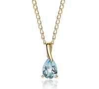 Miore Collares Mujer Oro Amarillo de 9 ct 375, Con Gemas talla Pera - Perilla Topacio Azul en colgante, Longitud del collar 45 cm, Hipoalergénicos, Joyería para Mujer, Se entrega en Estuche para joyas