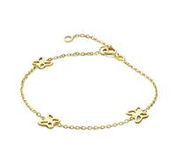 MIORE Kids pulsera infantil con 3 mariposas en oro amarillo 375, longitud 14 cm (12 cm + 2 cm de extensión)