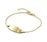 Miore Kids pulsera infantil con placa para nombre en oro amarillo 375, longitud 14 cm (12 cm + 2 cm de extensión)
