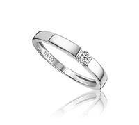 Miore Lab Diamonds-Diamantes creados en Laboratorio: solitario anillo de compromiso en oro blanco de 9 kilates 375, con 1 diamante creado en laboratorio 0,10 quilates