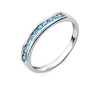 Miore MT024BTRO - Anillo de mujer de oro blanco (9k) con 11 topacios (talla: 14)