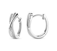 Miore Pendientes Aro Plata Mujer de Ley 925 con Circonitas Cúbicas Brillantes Pendientes Hipoalergénicos Joyería Elegante presentada en Estuche de Regalo, Idea Perfecta para Mujer