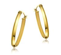 Miore - Pendientes de oro amarillo de 9 quilates sin gema con cierre de cierre de aro