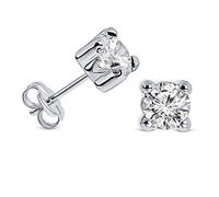 Miore - Pendientes de Oro Blanco 9K con Circonitas Brillantes de 0,85 Ct en Engaste de Garras - Pendientes Elegantes para Mujer - Incluye Estuche de Lujo