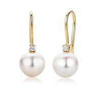 Miore - Pendientes perla con diamantes (0.06)