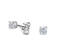 Miore Pendientes Plata - Dorada Bañados en Oro de 18ct con Moissanita 0,60 Quilates, Engastados con 4 Puntas, Pequeños Pasadores Plata de Ley 925 Hipoalergénicos Hombre y Mujer con Caja de Joyería