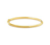 MIORE Pulsera Brazalete en Oro Macizo Amarillo de 9 Quilates 375 en Acabado de Alto Brillo para Mujer, Estilo Elegante Clásico, Regalo de Cumpleaños o Aniversario, Cierre de Seguridad, 18.5 cm