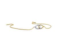 MIORE, pulsera de mujer en oro amarillo y blanco 9 kt 375 con motivo en forma de lágrimas entrelazadas con pavé de diamantes naturales 0,02 quilates y longitud ajustable 16-18 cm.