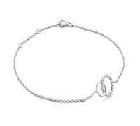 Miore - Pulsera de oro blanco con diamante (.08) (18 cm)
