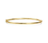 MIORE Pulsera Mujer de Plata de Ley 925 Bañada en Oro de 18K 750, Brazalete de Argento Brillante con Tubos Retorcidos, Pulsera Brazalete Hecha a Mano en Italia, Entregada Joyas Dorados con Joyero