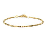 MIORE Pulsera Mujer Plata 925 Chapada en Oro de 18 Quilates, Pulsera Plata Mujer con Bolas, 18+3cm Cadena de Mano con Colgante de Bolas, Joyería Hipoalergénica con Joyero, Hecha a Mano en Italia