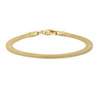 MIORE Pulsera Mujer Plata 925 Chapada en Oro de 18 Quilates, Pulsera Plata Mujer/Hombre, 19cm Cadena de Mano Malla Dorado, Joyería Hipoalergénica Hecha a Mano en Italia