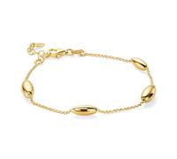 MIORE Pulsera Mujer Plata de Ley 925 Bañado en Oro 18 Quilates con Cadena de Ancla Ajustable 17-19 cm y Grosor 1.2 mm con Cierre de Mosquetón, Fabricado en Italia, Entregado en Joyero