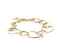 MIORE Pulsera Mujer Plata de Ley 925 Bañado en Oro 18 Quilates de corazón 16x22 mm, Longitud 17-19 cm, Cierre de Mosquetón, Fabricado en Italia, Entregado en Joyero