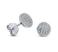 Miore SA913E - Pendientes de oro blanco de 9 quilates con diamante (.114) con cierre de mariposa a presión