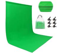Miorkly Fondo de Fotografía Estudio,1.8x2.8 M Croma Verde Green Screen Backdrop para Estudio Fotografía,100% Poliéster Fondo Antiarrugas,con 6 Pinzas + un Bolsillo(Soportes no incluidos)