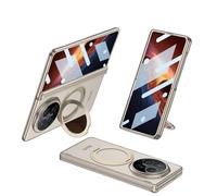 MiorMiar Estuche Rígido Plegable para PC para Honor Magic V6, Cubierta Protectora con Anillo Magnético Giratorio, Película De Pantalla De Vidrio con Bisagra Magnética (Gris)