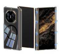 MiorMiar Funda De Cobertura Completa Transparente Magnética para Huawei Mate XT/XTs, Airbags Ultrafinos De Borde Suave De TPU con De 4 Esquinas, Carga Inalámbrica (Negro,para Mate XT)