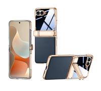 MiorMiar Funda De Teléfono De Cuero para Motorola RAZR 60 Ultra, Soporte De Cubierta Protectora con Y Película De Vidrio Templado, Carga Inalámbrica (Azul,Pantalla de privacidad)