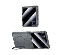MiorMiar PC Flip Phone Case for Motorola RAZR 50/60/70, Protective Cover for Moto 60 Ultra/70 Ultra with Magnetic Ring Screen Protector (Gray,Anti-Peep,RAZR 70)