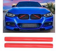 Miosugo 2 piezas de molduras decorativas para parrilla deportiva, rejilla frontal, puntales en V, accesorios de ajuste para parrilla (rojo)