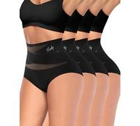 MIOTAN Bragas Mujer, Braguitas Pack, Ropa Interior de Cintura Alta para Women, para posparto, Faja Reductora, Talle Alto Underwear Panties, Negro, S