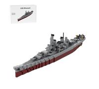 Mious 1/485 Scale USS Battleship Building Blocks Set (1591PCS) - Class Warship Model Kit, Military Naval Ship Bricks Toy for Adults and Collectors