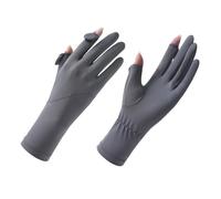 MiOYOOW 1 par de guantes de protección UV para mujer, guantes de sol transpirables de seda helada transpirable, pantalla táctil antideslizante para conducción, ciclismo, senderismo, pesca, gris