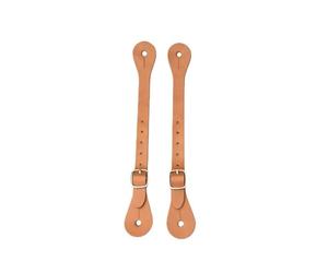 MiOYOOW 2 correas de espuelas de piel, correa de espolón con hebilla de aleación, correas de espuelas occidentales retro ajustables de 6 agujeros para montar