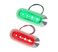 MiOYOOW 2 luces LED de navegación en barco, luz LED impermeable, lámpara de señalización para veleros, yates, noches, 12 V (rojo/verde)