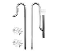 MiOYOOW 2 tubos de entrada y desagüe para acuarios de agua dulce, tubos de nenúfar de acero inoxidable con espumador de superficie y accesorios para tuberías para acuarios de agua dulce/agua salada