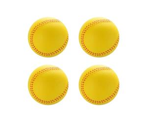 MiOYOOW 4 bolas de béisbol de espuma, bolas de béisbol de entrenamiento flexibles para la práctica de lanzamiento y palo (diámetro del béisbol 9 cm/7,5 cm/7 cm/6,3 cm)