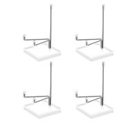 MiOYOOW 4 unidades expositor para cristal de acrílico, soporte de roca de 5 x 5 cm, base con brazo de metal ajustable para piedras preciosas, fósiles, minerales de cristal
