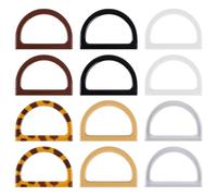 MiOYOOW Asas para bolso, 12 piezas mango para bolsos en forma de D decorativos, asa correa para bolso, accesorios para playa, tote ganchillo, bolsas de paja DIY