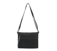 MiOYOOW Bolsa de hombro de lona, bolsa cruzada impermeable de gran capacidad, bolsa de fibra de mensajero con cremallera para el trabajo y salidas diarias, Todo negro.