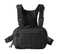 MiOYOOW - Bolsa de pecho táctica, chaleco ajustable con compartimento CCW, Chest Rig de desmontaje rápido, con múltiples bolsillos, para caza y correr, Negro , M