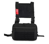MiOYOOW Bolsa de pecho táctica, Chest Rig Pack EDC impermeable, bolsa de hombro ajustable MOLLE para entrenamiento, correr, ciclismo, senderismo, Negro